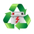 Lead-acid car battery recycling 3D icon