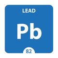 Lead Chemical 82 element of periodic table. Molecule And Communication Background. Lead Chemical Pb, laboratory and science Royalty Free Stock Photo