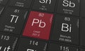 Lead element from periodic table Royalty Free Stock Photo