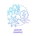 Lead by example blue gradient concept icon