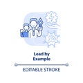 Lead by example blue light concept icon