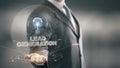 Lead Generation with bulb hologram businessman concept