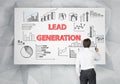 Lead generation concept with sketches Royalty Free Stock Photo