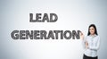 Lead generation concept with woman Royalty Free Stock Photo