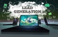 Lead Generation illustrated on Laptop