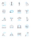 Lead generation linear icons set. Prospecting , Conversion , Pipeline , Nurturing , Engagement , Acquisition , Funnels