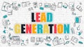 Lead Generation in Multicolor. Doodle Design.