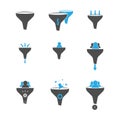 Lead generation. A set of sales funnels. Simple vector icon Royalty Free Stock Photo