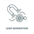 Lead generation vector line icon, linear concept, outline sign, symbol