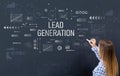 Lead generation with young woman Royalty Free Stock Photo