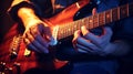 A lead guitarist's fingers moving across the fretboard, creating magic at a birthday party