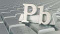 Lead ingots background with Pb symbol. 3D rendering Royalty Free Stock Photo