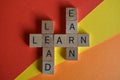 Lead, Learn, Earn, strategy for success Royalty Free Stock Photo