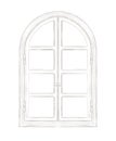 Lead pencil sketch of classic arch window