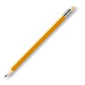 Lead pencil with yellow eraser on white