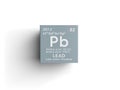 Lead. Plumbum. Post-transition metals. Chemical Element of Mendeleev\'s Periodic Table. 3D illustration Royalty Free Stock Photo