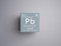 Lead. Plumbum. Post-transition metals. Chemical Element of Mendeleev\'s Periodic Table. 3D illustration Royalty Free Stock Photo