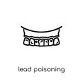 Lead poisoning icon. Trendy modern flat linear vector Lead poisoning icon on white background from thin line Diseases collection Royalty Free Stock Photo