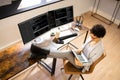 Lead Programmer Woman Coding Software Royalty Free Stock Photo