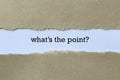 What`s the point on paper