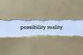 Possibility reality on paper