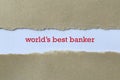 World`s best banker on white paper Royalty Free Stock Photo
