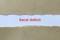 Fiscal deficit on white paper Royalty Free Stock Photo