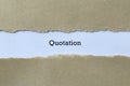 Quotation on white paper Royalty Free Stock Photo