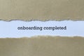 Onboarding completed on white paper