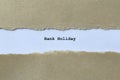 bank holiday on white paper Royalty Free Stock Photo