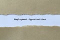 employment opportunities on white paper