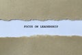 focus on leadership on white paper