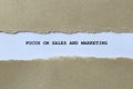 focus on sales and marketing on white paper