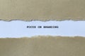 focus on branding on white paper Royalty Free Stock Photo