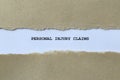 personal injury claims on white paper