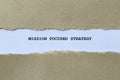mission focused strategy on white paper Royalty Free Stock Photo