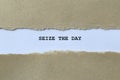 seize the day on white paper Royalty Free Stock Photo