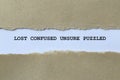 lost confused unsure puzzled on white paper Royalty Free Stock Photo