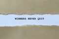 winners never quit on white paper