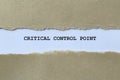 critical control point on white paper Royalty Free Stock Photo