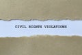 civil rights violations on white paper