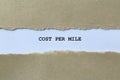 cost per mile on white paper Royalty Free Stock Photo