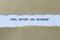 fuel saving gas mileage! on white paper Royalty Free Stock Photo