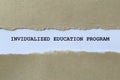 individualized education program on white paper