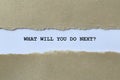 what will you do next? on white paper Royalty Free Stock Photo