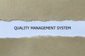 quality management system on white paper Royalty Free Stock Photo