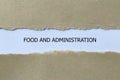 food and administration on white paper