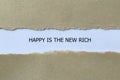 happy is the new rich on white paper Royalty Free Stock Photo