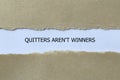 quitters aren\'t winners on white paper