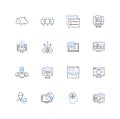 Lead reputation line icons collection. perception, image, status, influence, credibility, reliability, authority vector
